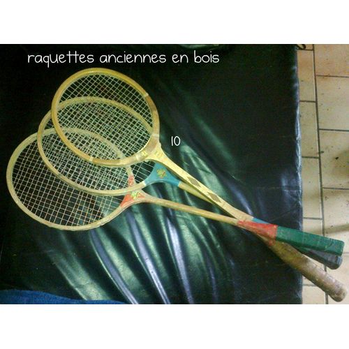 3 Raquettes Anciennes En Bois