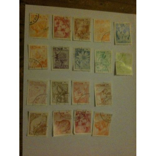 Lot De 18 Timbres Flore Vietnam 1984