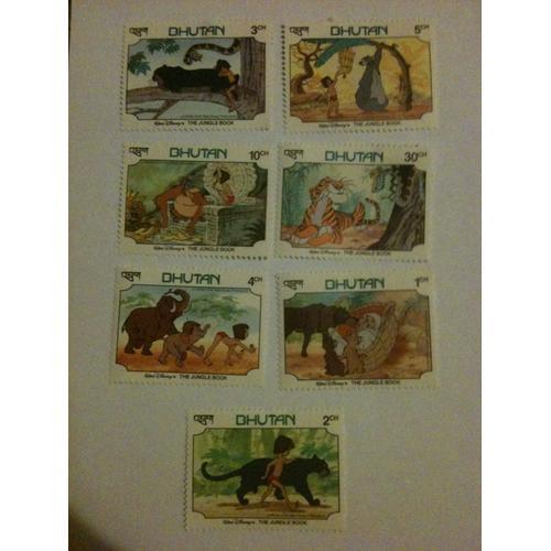 Lot De 7 Timbres Le Livre De La Jungle Disney Bouthan