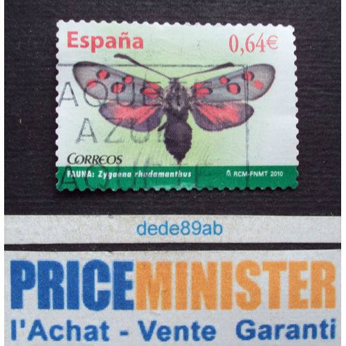 Espagne.. 0.64e Papillon : Zigaena Rhadamanthus . Oblitéré