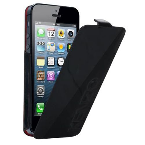 Etui Coque Housse Rabat Kenzo Lux Cuir Glossy Iphone 5 Couleur Noir