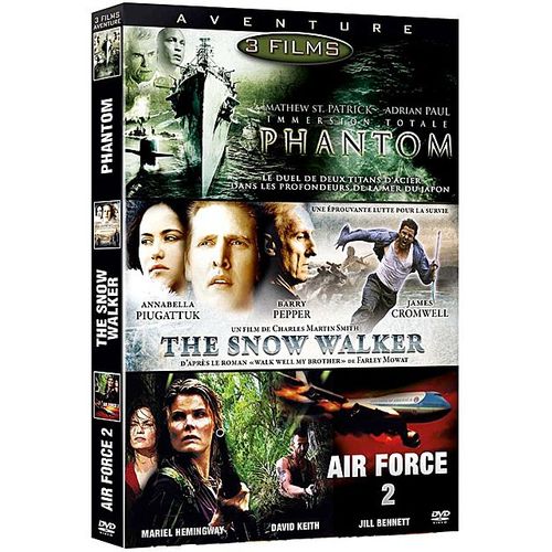Aventure - Coffret 3 Films : Phantom + The Snow Walker + Air Force 2 - Pack