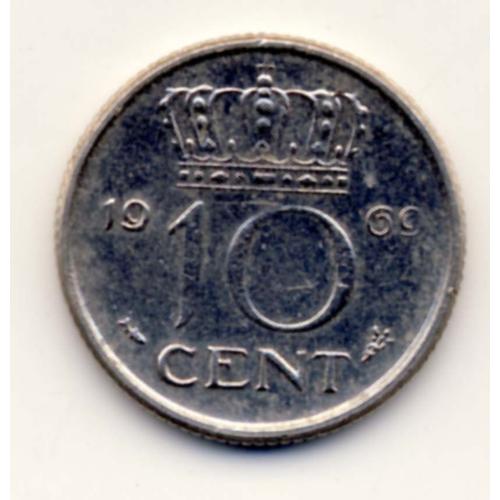 Pièce 10 Cent Nederland  (Pays-Bas, Hollande) 1969