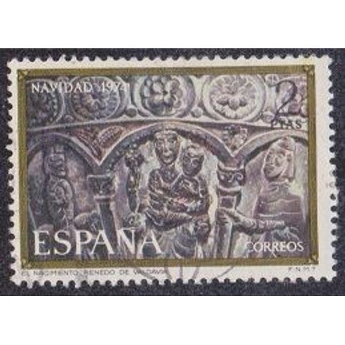 Timbre D'espagne N°1872 Y&t 2 P Polychrome Noël La Naissance De Jésus