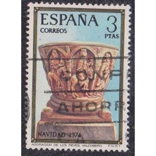 Timbre D'espagne N°1873 Y&t 3 P Polychrome Noël L'adoration Des Rois