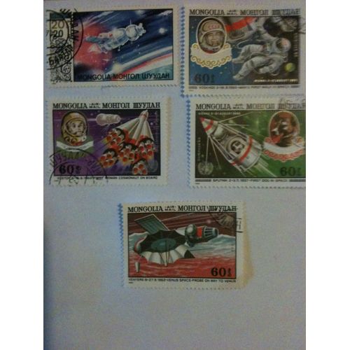 Lot De 5 Timbres Espace Mongolie 1982