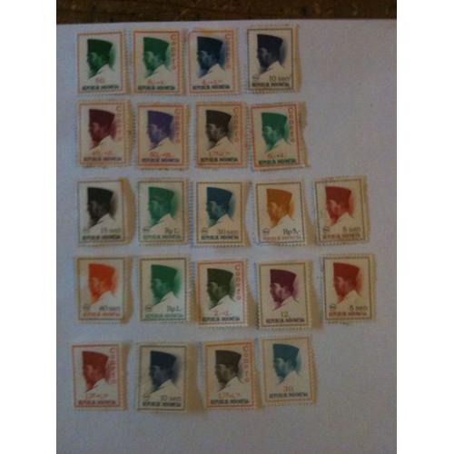 Lot De 22 Timbres Indonésie