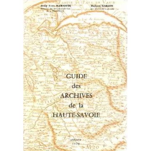 Guide Des Archives De La Haute Savoie