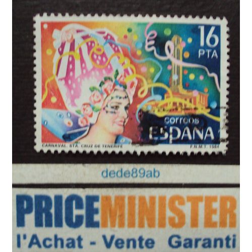 Espagne.. 16ptas Carnaval Sta Cruz De Ténérife. Oblitéré.