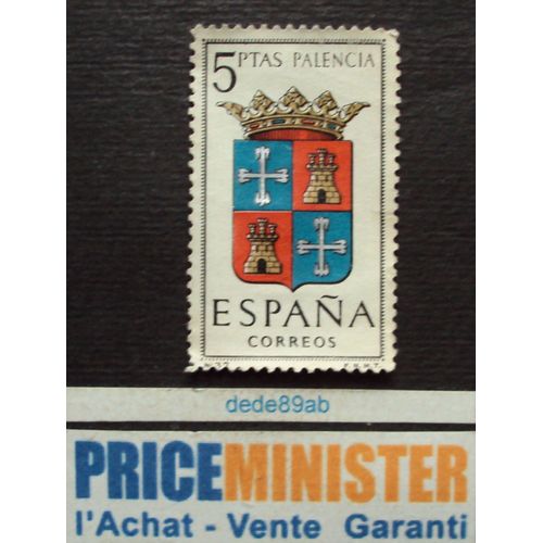 Espagne.. 5ptas  Armoiries N°37 : Palencia . Oblitéré.