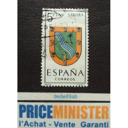 Espagne.. 5ptas Armoiries (N°40) : Sahara. Oblitéré.
