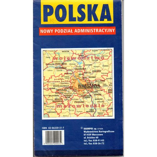 Carte Pologne Polska 1:750 000