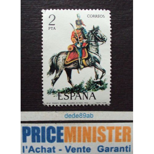 Espagne.. 2ptas Série Cavaliers(N°42) : Colonel Des Hussards De Pavia 1909. Non Oblitéré.