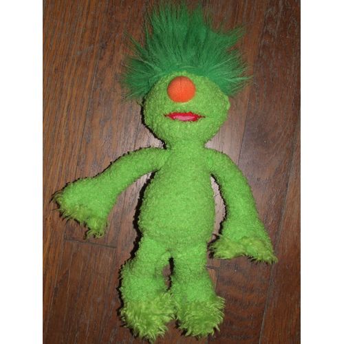 Doudou 1 Rue Sesame Fraggle Rock Jim Henson  Vert Peluche De 35 Cm