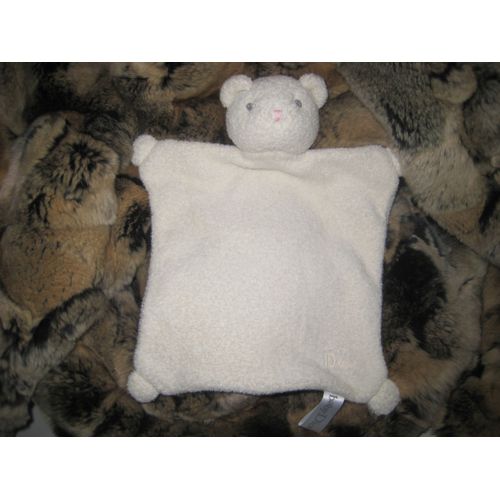 Doudou plat ours blanc Baby Dior