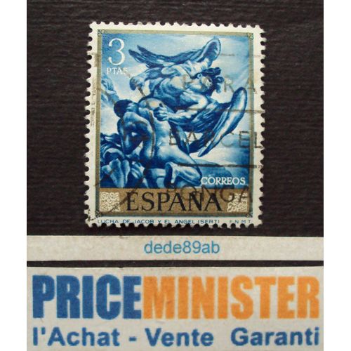 Espagne.. 3ptas Série Peintures : Lucha De Jacob Y El Angel (Sert) Oblitéré.