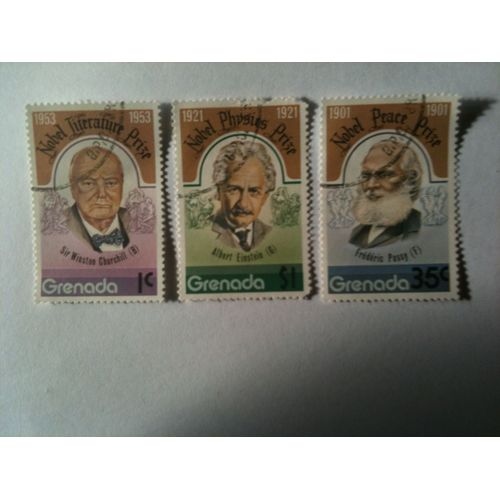 Lot De 3 Timbres Prix Nobel Grenade