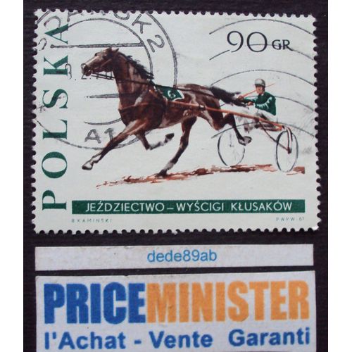 Pologne.. 90gr Polska : Sports Equestres. Oblitéré.