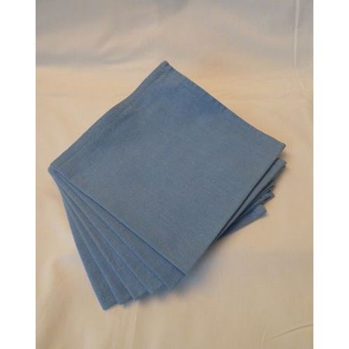 6 Serviettes Coton Bleues