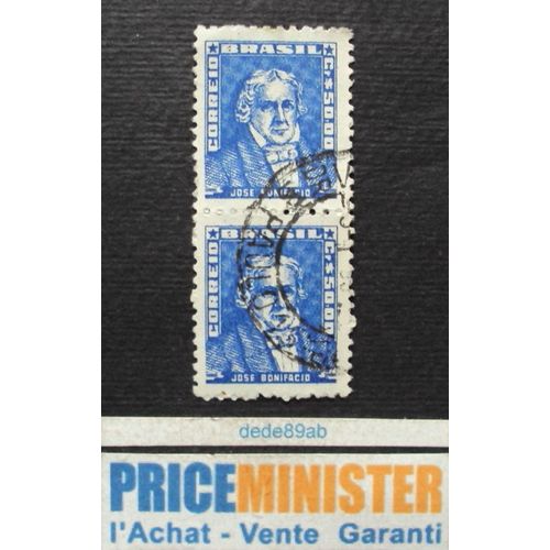 Brésil.. 2 Timbres Jumelés Gr 50.00 Brasil. José Bonifacio . Oblitéré.