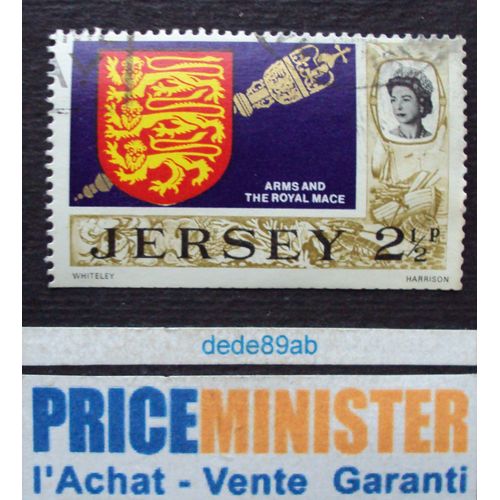 Jersey.. 2 1/2 P  Elisabeth 2 & Armoiries (Arms And The Royal Mace) Oblitéré.