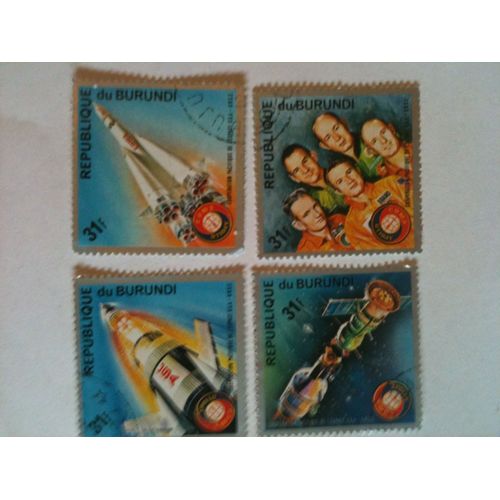 Lot De 4 Timbres Espace République Du Burundi
