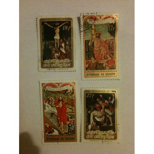 Lot De 4 Timbres Pâques Poste Aérienne Burundi
