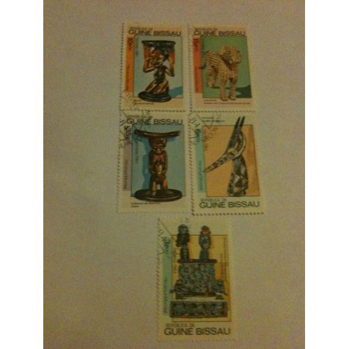 Lot De 5 Timbres Herença Mundial République De Guiné-Bissau 1984