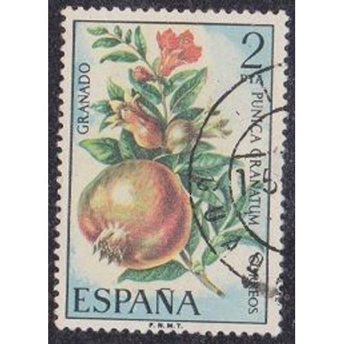 Timbre D'espagne N°1899 Y&t 2 P Polychrome Fruits Grenadier