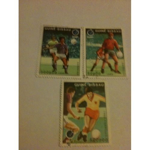 Lot De 3 Timbres Football Guinée-Bissau 1988
