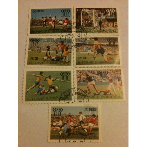 Lot De 7 Timbres Coupe Du Monde De Football Argentine 78 San-Tomé-Et-Principe