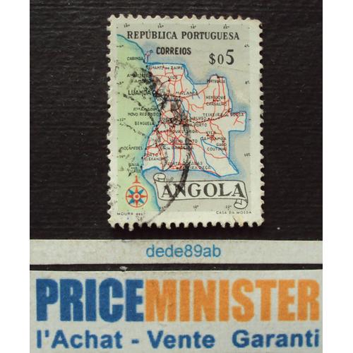 Angola.. $05 Républica Portuguèsa. Carte Géographique . Oblitéré.