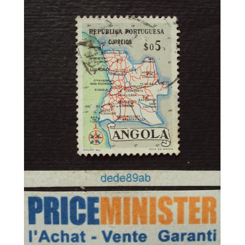 Angola.. $05 Républica Portuguesa. Carte Géographique . Oblitéré