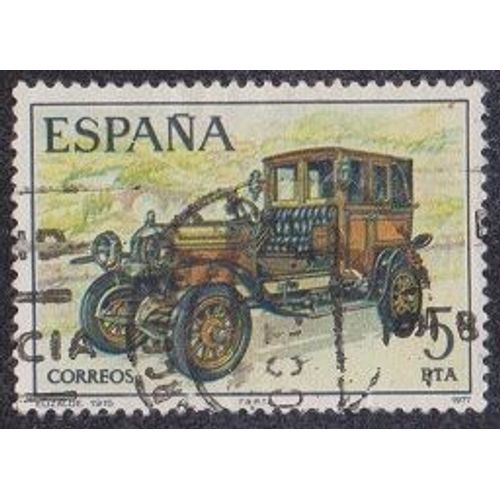 Timbre D'espagne N°2050 Y&t 5 P Multicolore Automobiles Anciennes Elizalde 1915