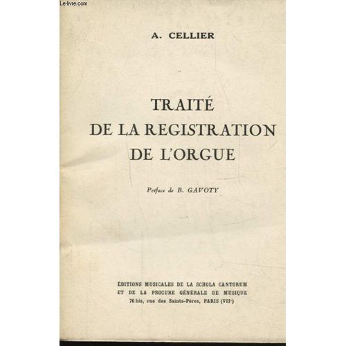 Traite De La Registration De L Orgue