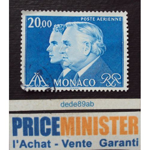 Monaco.. 20.00 Poste Aérienne. Rainier I I I & Le Prince Albert. Oblitéré.