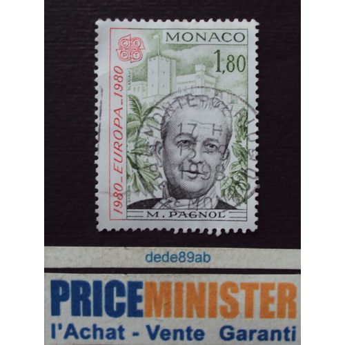 Monaco.. 1.80 Europa. Marcel Pagnol . Oblitéré.