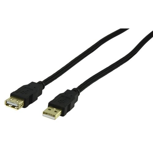 HQ - Rallonge de câble USB - USB (F) pour USB (M) - USB 2.0 - 1.8 m - noir