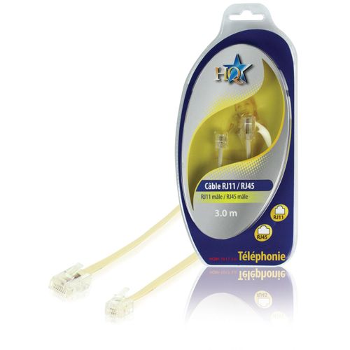 HQ - Câble de téléphone - RJ-11 (M) pour RJ-45 (M) - 3 m