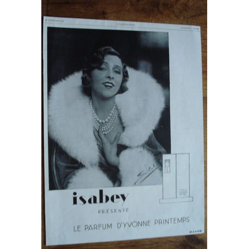 Publicité Années 1929  Le Parfum D''yvonne Printemps  Par Isabey