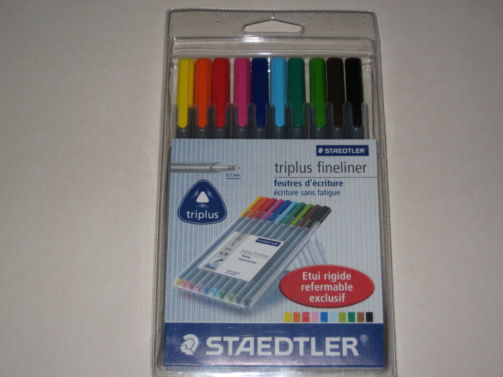 Staedtler - Triplus Fineliner 334 - Boite De 10 Feutres - Pointe 0,3 Mm - Encre Rouge