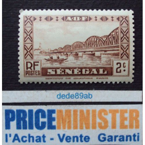 Sénégal.. 2c R F  Afrique Occidentale Française. Pont Faidherbe. Neuf (Avec Gomme).