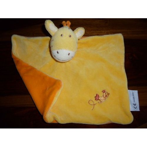 Doudou Plat Zèbre/Vache Jaune Orange Amtoys