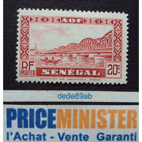 Sénégal.. 20c R F  Afrique Occidentale Française. Pont Faidherbe. Neuf (Avec Gomme)
