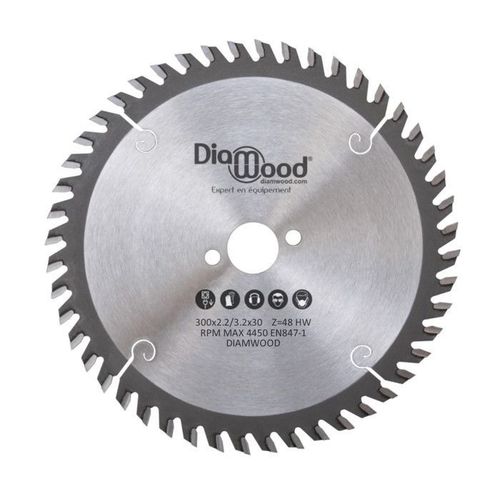 Lame de scie circulaire HM universelle D. 300 x Al. 30 x ép. 3,2/2,2 mm x Z48 Alt pour bois - Diamwood