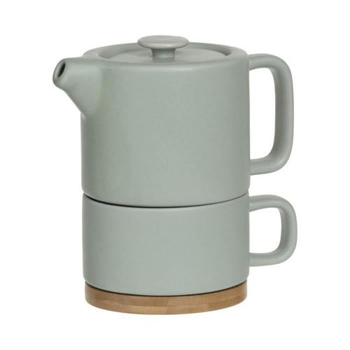 Secret De Gourmet - Théière Solitaire Nature Mint En Céramique Avec Tasse Amovible Intégrée
