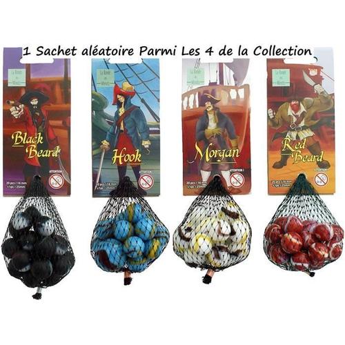 Un Sachet De 20 Billes + 1 Calot À Thème Pour Enfant Et Cours D'école (Pirates) - (1 Sachet Aléatoire Parmi Les 4 De La Collection)?