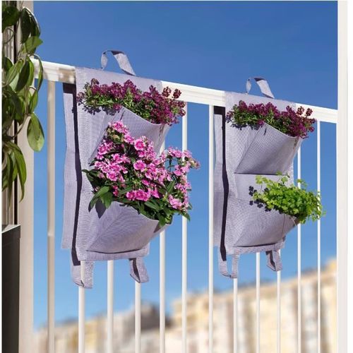 Jardin Balcon 4 Poches Catral - Lilas - Par 2