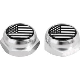 Cache-Rivets Pour Plaque D'immatriculation Etats-Unis Usa Amérique (Noir) Chrome