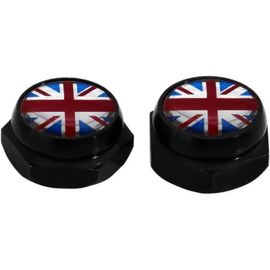 Cache-Rivets Pour Plaque D'immatriculation Argent Drapeau Angleterre Royaume-Uni Anglais Union Jack
